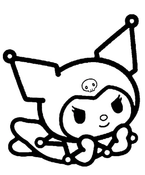 Página para Colorir Kuromi Relaxada