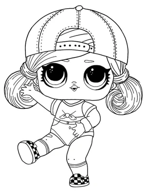 Página para Colorir Boneca LOL Surprise Skateboarding Girl