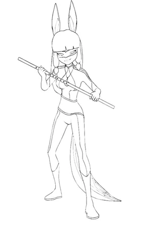 Página para Colorir Alya em pé na página para colorir