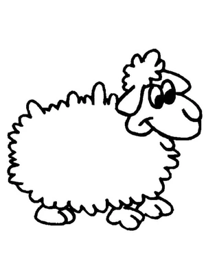 Página para Colorir Ovelha Engraçada