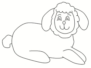 Página para Colorir Cordeiro em Estilo Minimalista
