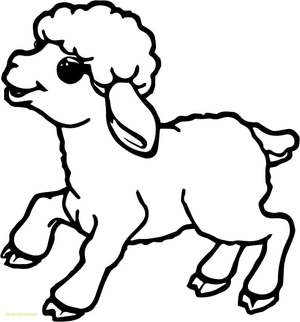 Página para Colorir Imprimir o Desenho do Cordeiro