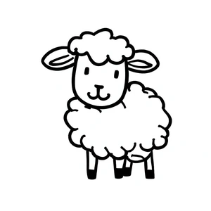 Página para Colorir Ovelha Adorável para Imprimir