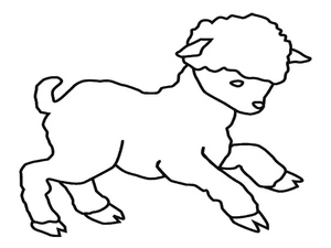 Página para Colorir Página de Colorir de Cordeiro Simples