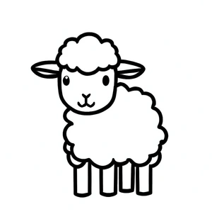 Página para Colorir Cordeiro Simples