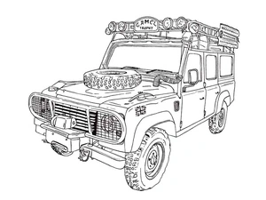 Página para Colorir Veículo Land Rover Legal