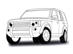 Página para Colorir Estampa Colorida Land Rover