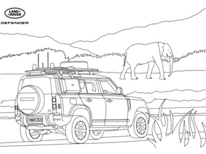 Página para Colorir Página para Colorir de Carro Land Rover para Imprimir