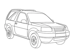 Página para Colorir Página para Colorir Land Rover para Imprimir Grátis