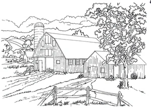 Página para Colorir Fazenda no Campo