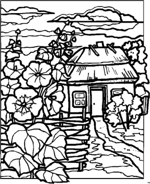 Página para Colorir Página para Colorir Vista Cênica