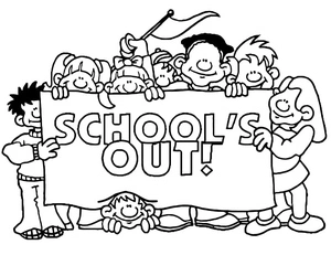 Página para Colorir Celebração de Fim de Ano Escolar para Crianças