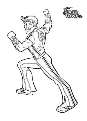 Página para Colorir Sportacus de Lazy Town