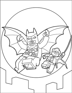 Batman e Robin em estilo Lego