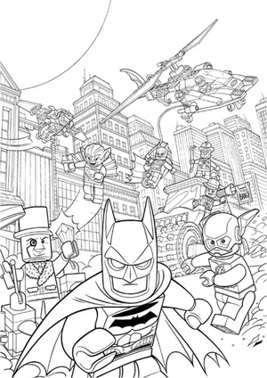 Página para Colorir Batman e a Liga da Justiça Lego - Página para Colorir