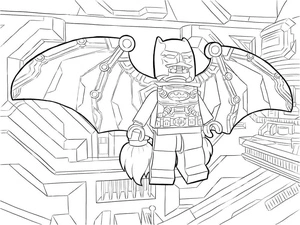 Página para Colorir Batman Voando com Lego