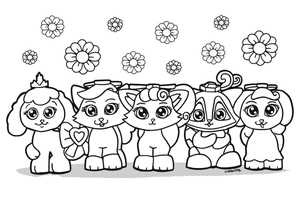 Página para Colorir Animais Fofos Lego Friends