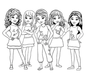 Página para Colorir Personagens de Lego Friends