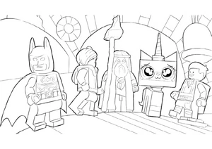 personagens lego juntos, média filme lego coloring page, free printable