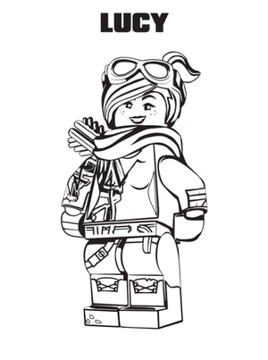 Lucy com óculos, medium Filme Lego coloring page, free printable