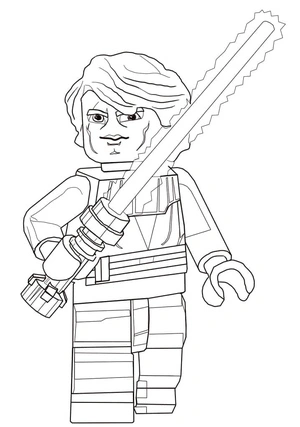 Página para Colorir Anakin Skywalker de Lego Star Wars