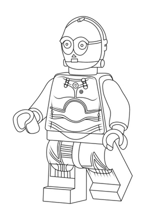 Página para Colorir C-3PO Lego Star Wars