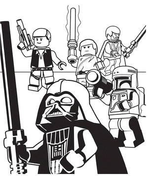 Página para Colorir Personagens de Lego Star Wars