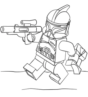 Página para Colorir Clone Trooper de Lego Star Wars