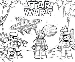 Página para Colorir Página para Colorir Grátis de Lego Star Wars