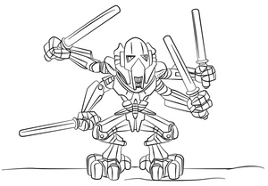 Página para Colorir General Grievous de Lego Star Wars