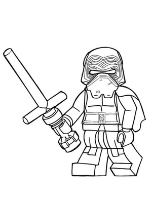 Página para Colorir Kylo Ren de Lego Star Wars