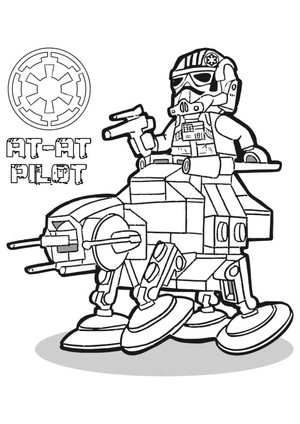 Página para Colorir Piloto do AT-AT de Lego Star Wars