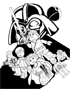 Página para Colorir Personagens Lego Star Wars