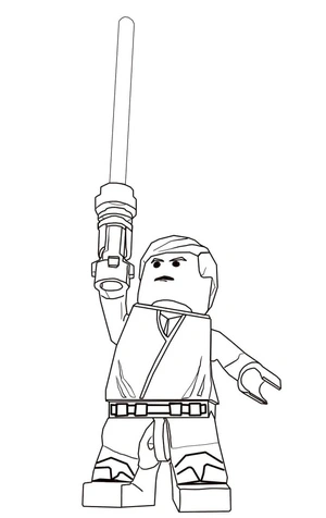 Página para Colorir Luke Skywalker de Lego Star Wars