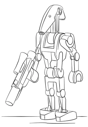 Página para Colorir Droid de Batalha Star Wars da Lego