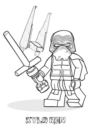 Página para Colorir Star Wars Lego - Kylo Ren