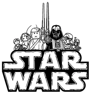 Página para Colorir Pôster Lego Star Wars