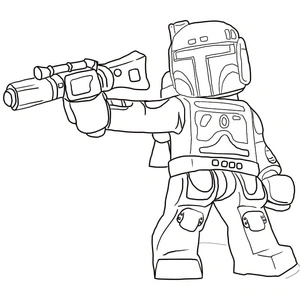 Página para Colorir Boba Fett de Lego Star Wars