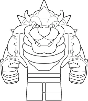 Página para Colorir Bowser do Lego