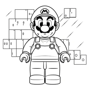 Página para Colorir Página para Colorir do Lego Mario