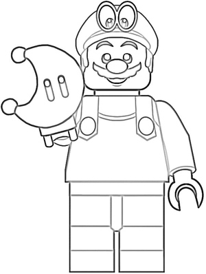 Página para Colorir Grátis Lego Mario