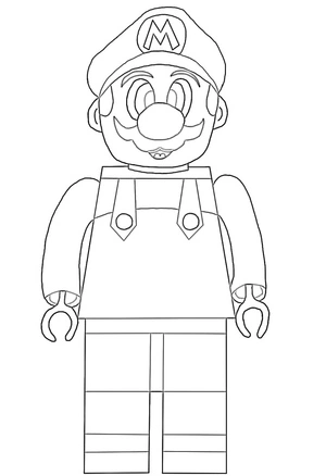 Página para Colorir Lego Super Mario para Imprimir
