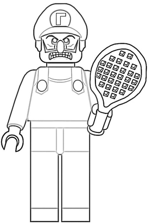 Página para Colorir Lego Waluigi