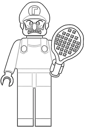 Página para Colorir Página para Colorir Lego Waluigi