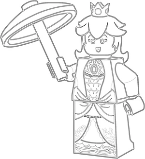 Página para Colorir Princesa Peach do Lego Mario