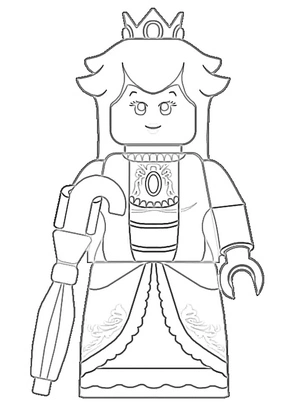 Página para Colorir Personagem Lego Princesa Peach