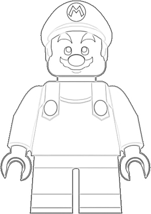 Página para Colorir de Lego Super Mario para Imprimir