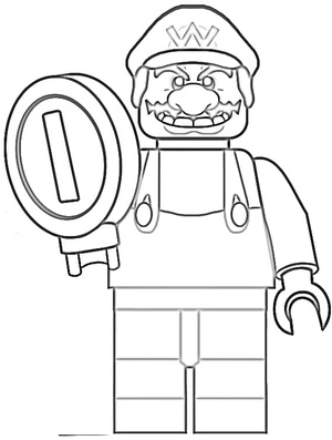 Página para Colorir Wario do Lego