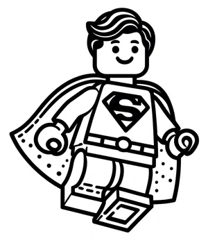 Página para Colorir Adorável Lego Superman
