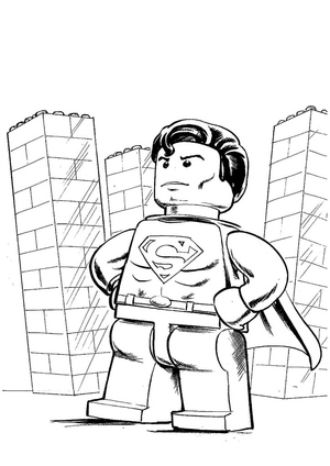 Página para colorir do Lego Superman